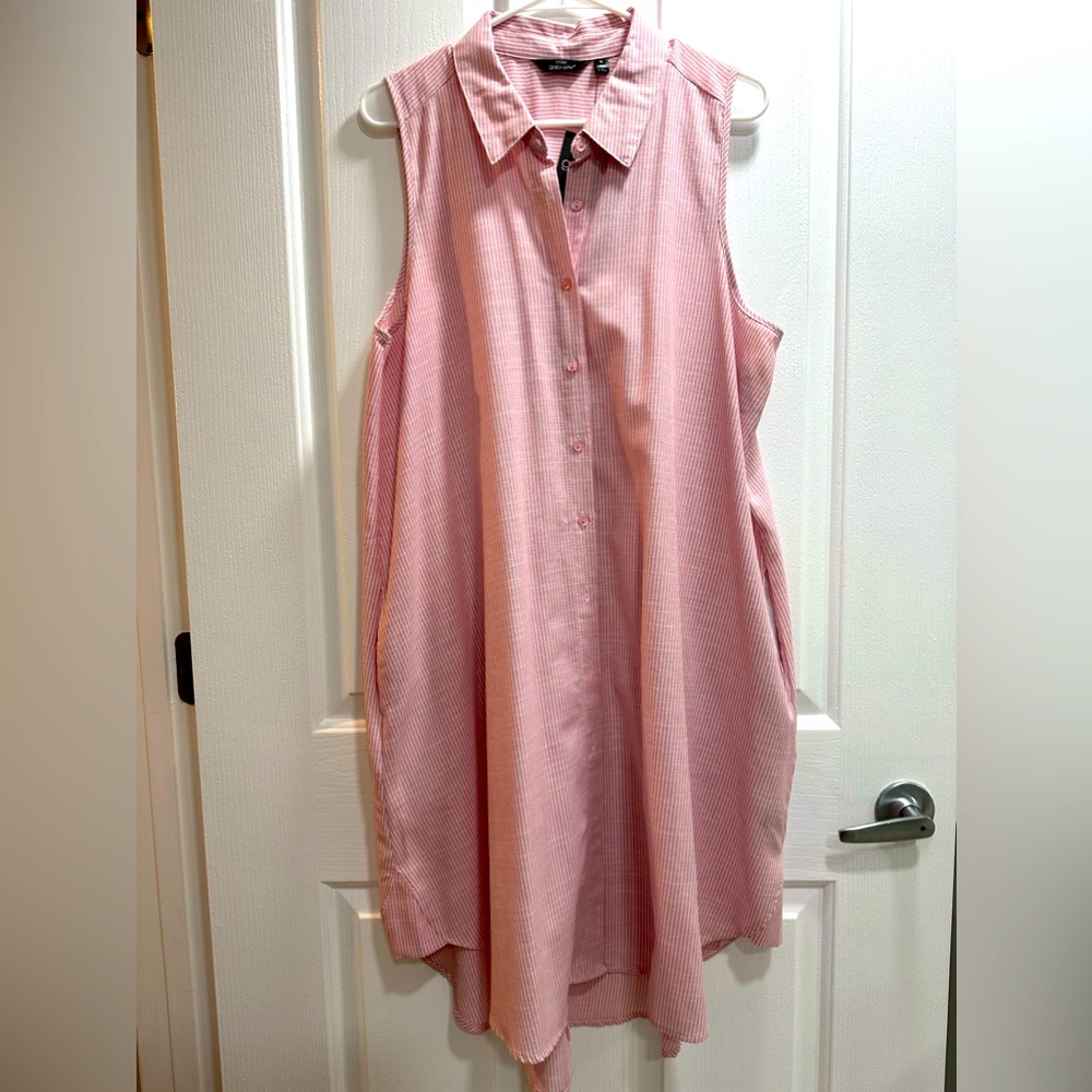 NWT cotton shift of pink and white striping. Very cute